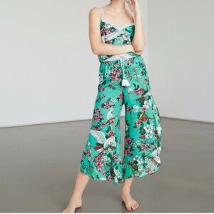 Anthropologie Layla Floral Bird Print Sleep Cami & Pant Set Size small
